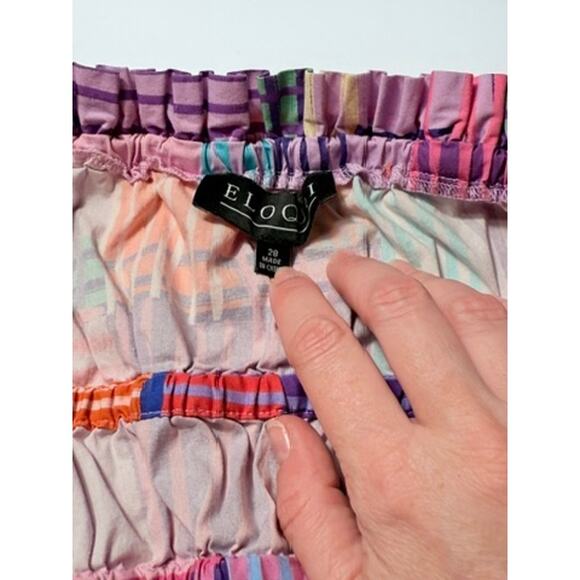 ELOQUII Colorful Cotton Sundress Size 28 – Smocked Bodice, Adjustable Straps - Picture 2 of 6